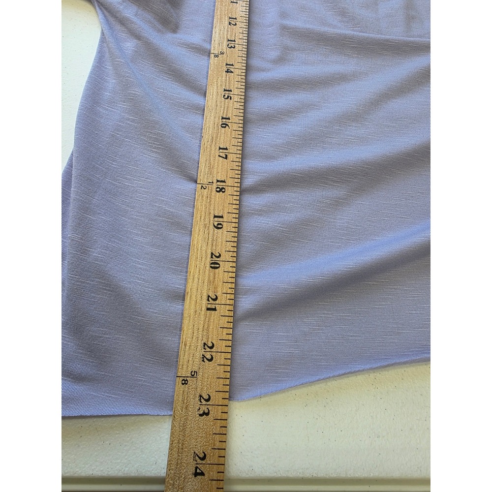 Lavender Open Back Crisscross Long Sleeve Top Slub Knit Raw Hem Purple 2XL - Picture 5 of 6